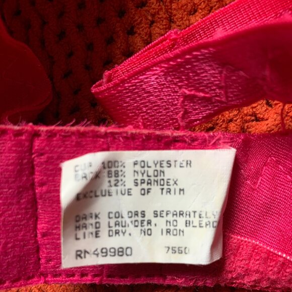 VTG Bravissimo Hot Pink Sexy 40 C Lace Bra 7550 Plus Underwire Silky Sheer Push - Picture 5 of 12